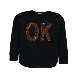 Maglione nero scritta pilletes OK Benetton