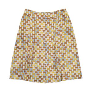 Gonna midi marrone, beige, azzurra Prada