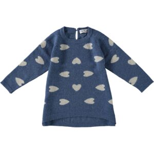Maglione azzurro con cuori bianchi Baby Bess