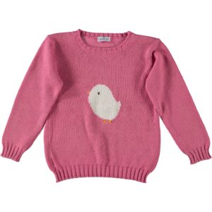 Maglione rosa con pulcino Le Nouveau N&eacute;