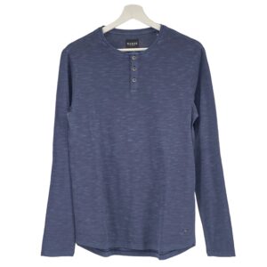 Maglia serafino manica lunga blu Guess