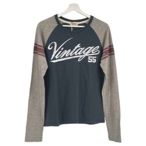 Maglia manica lunga blu e grigia Vintage 55
