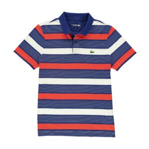 Polo rossa, blu e buanca a righe Lacoste
